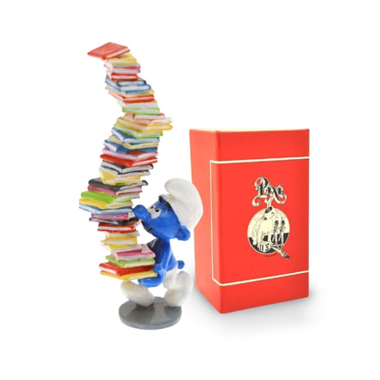 figurines-figurine-pixi-origine-le-schtroumpf-pile-de-livres-figurines-pixi_12351
